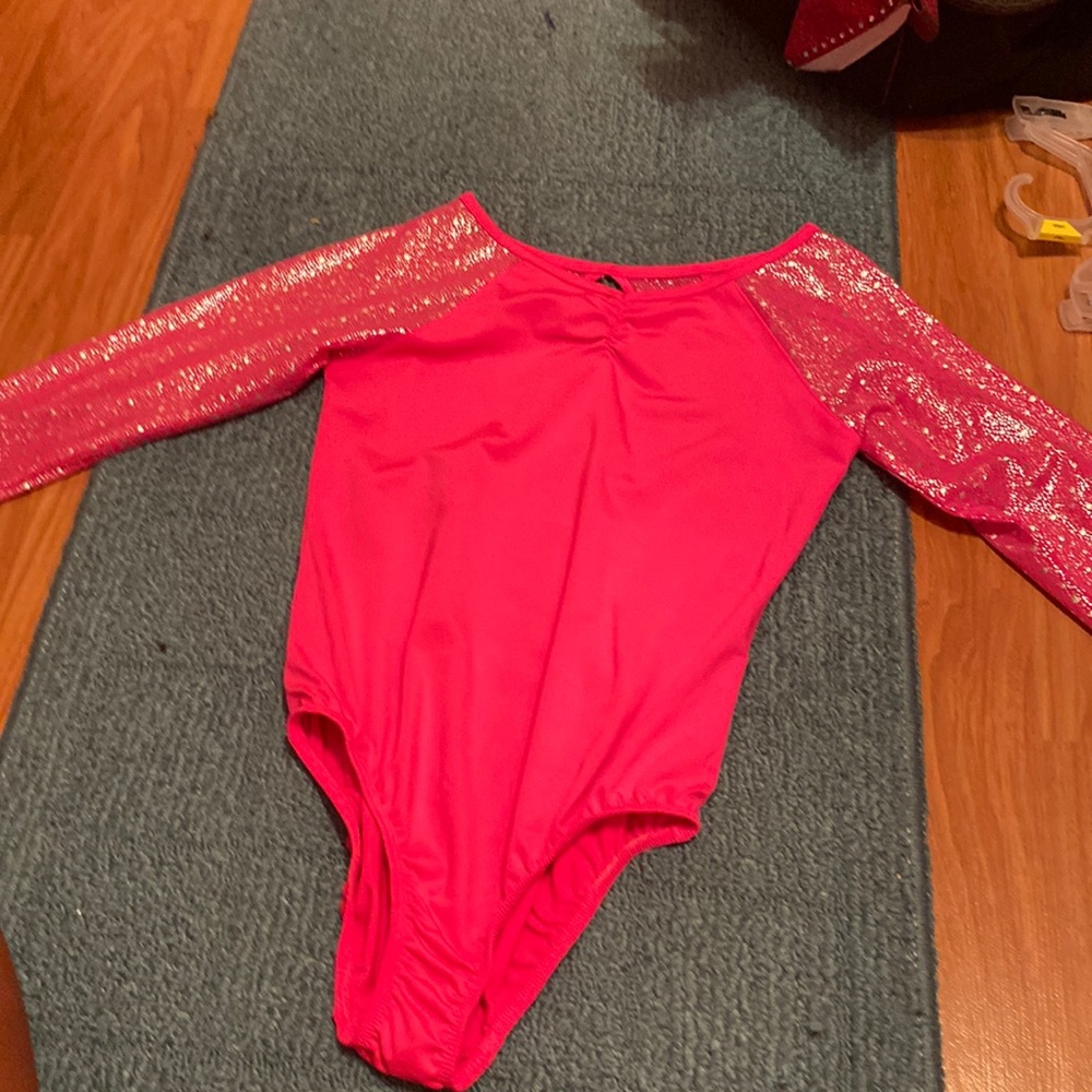 Girl Pink And Glittery Leotard